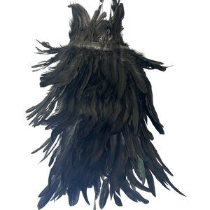 Black Feather Shrug Shoulder Wrap Gothic Cosplay Shawl